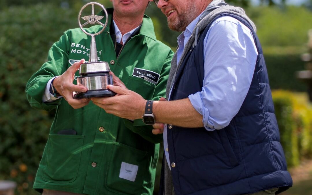 Oliver Eaton with the R A Parker Trophy at the Bentley Drivers Club 90th anniversary Concours